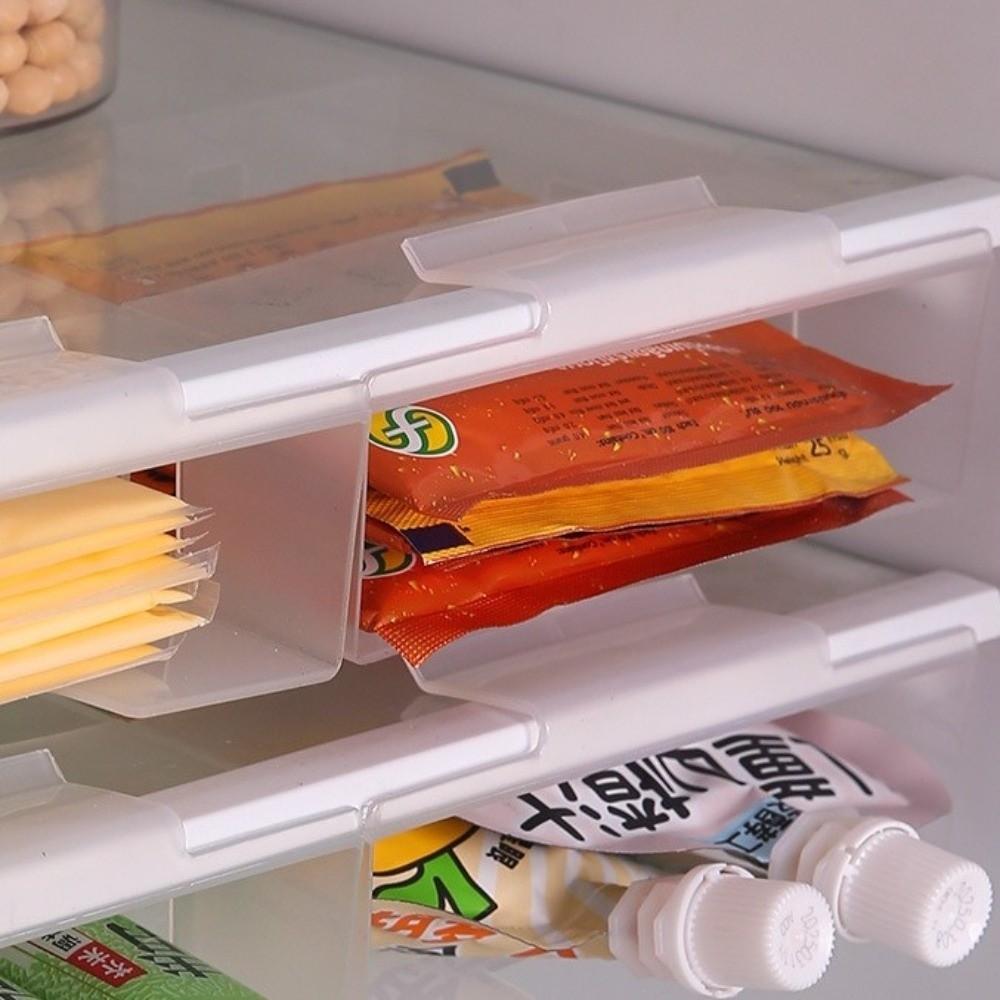 New Drawer Style Refrigerator Storage Box Suspended Transparent Snack Organizer Box Buckle Fresh-Keeping Box Household Supplies