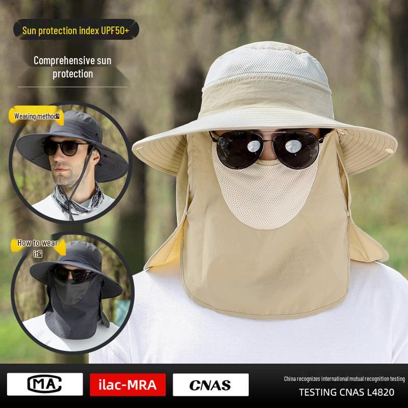 Men's Wide Brim UV Protection Sun Hat for Summer Outdoor Activities