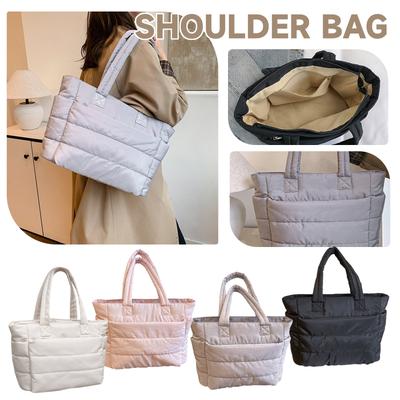 Lunch Bag Women Small Insulated Tote With Lunch Compartment Quilted Lightweight Puffy Tote Bag For Work, Travel, Outdoor