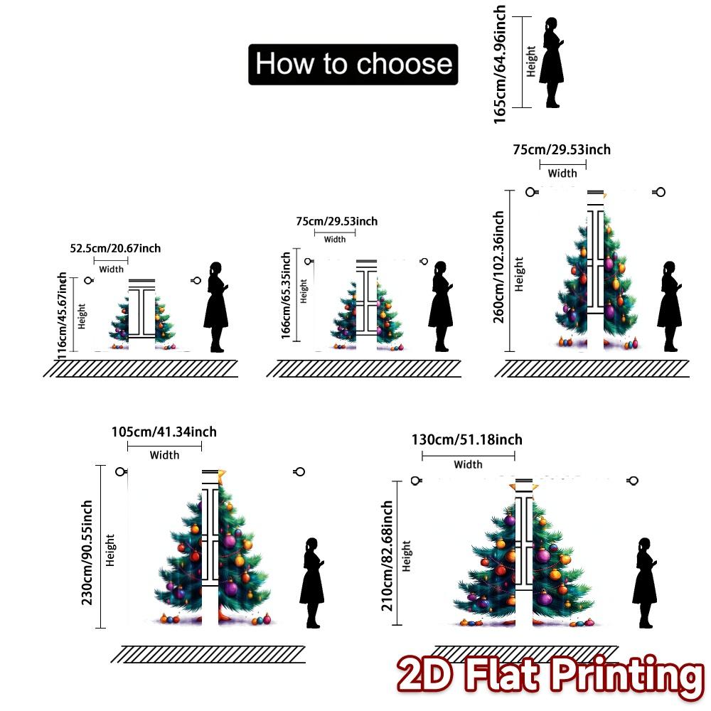 2pcs,Curtains Blue Christmas Tree Ornaments (2) Modern Modern Curtains Versatile Polyester Curtains Art Deco Festive Use for