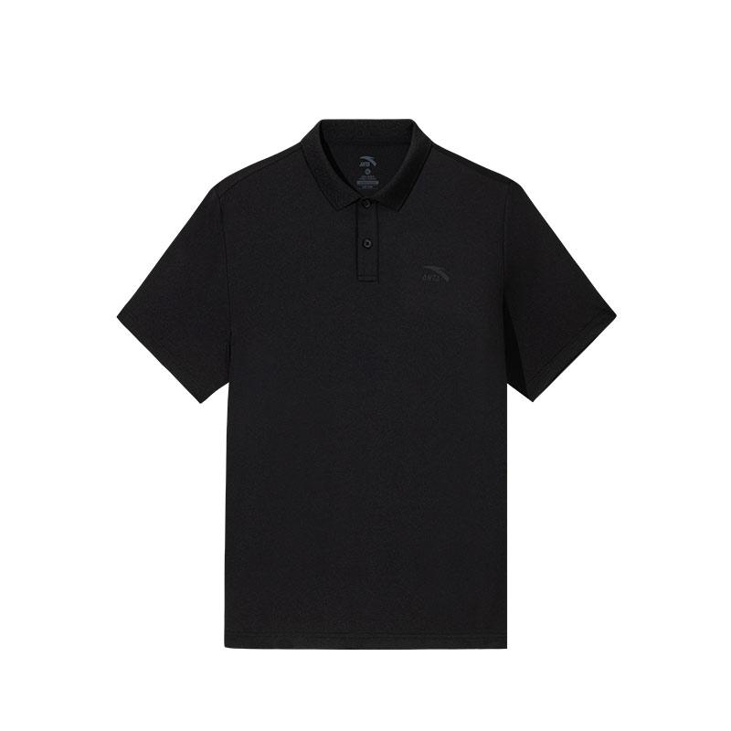 

Anta Comfortable Breathable Solid Color Casual Short Sleeve Polo Shirt Men tops Black 952528113-4 L