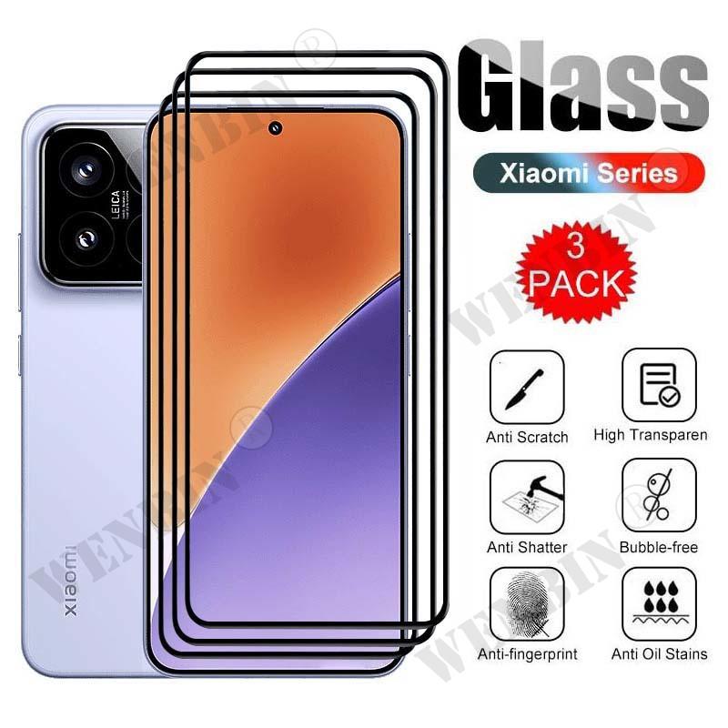 

3 Pcs Tempered Glass For Xiaomi 15 14 13 12 11 Lite Pro Curved Full Cover Screen Protector For Xiaomi 15T 14T 13T 12T Pro Xiaomi Mi 8 SE прозорий