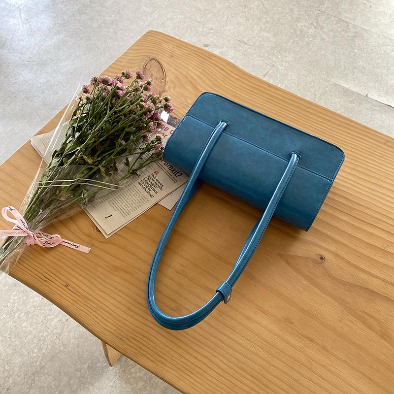 Fashion Women Small Tote Shoulder Bag Retro Design Women Clutch Wallet Handbags Solid Color PU Leather Female Forearm Bags