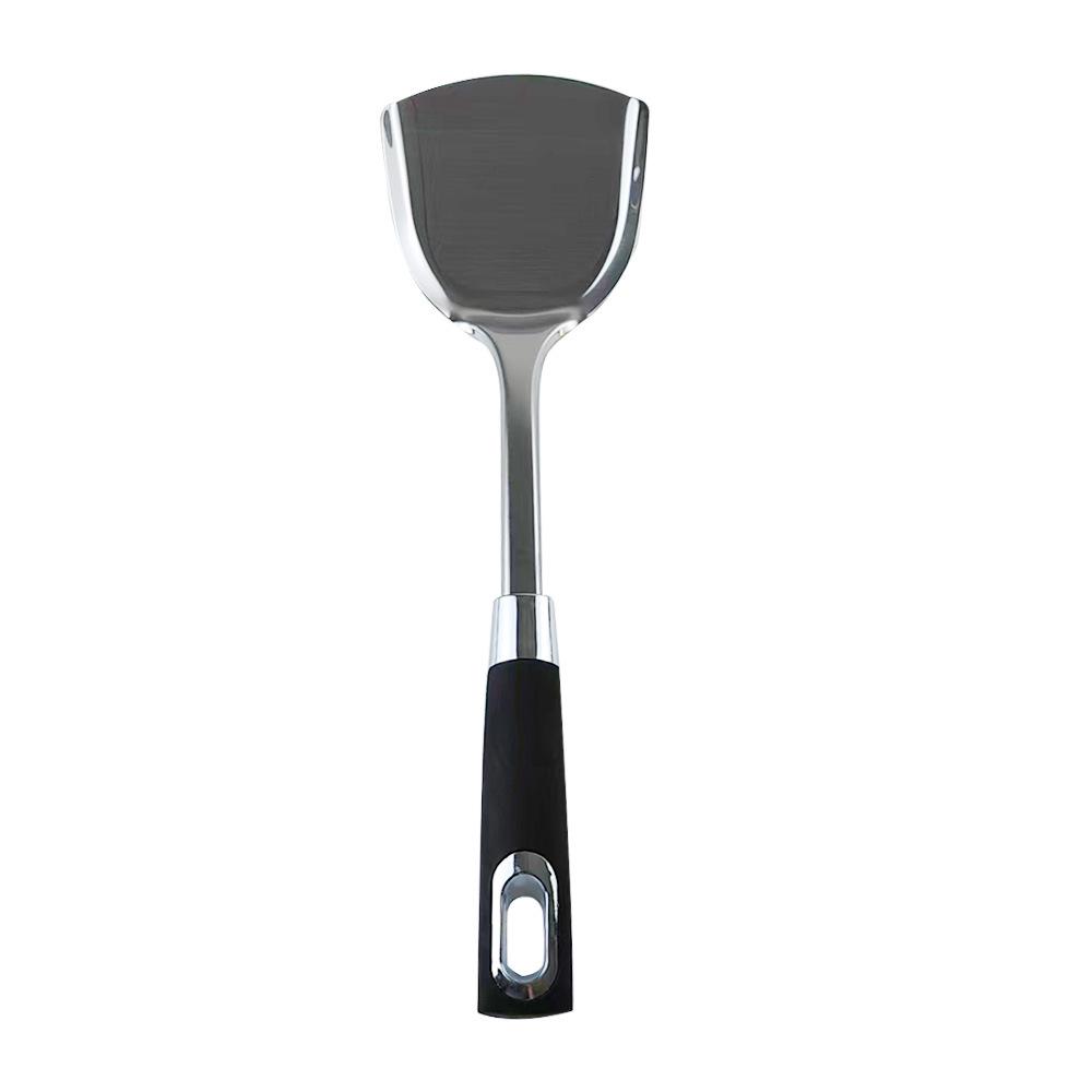 Stainless Steel Utensil Set: Spatula, Slotted Spoon, Solid Spatula, Anti-Scald Stir-Fry Tool.