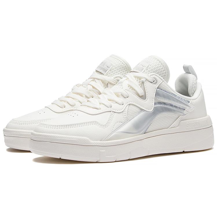 New LiNing Wave Lite Low Top Skateboard Shoes Women's White Gray AGCS098-1
