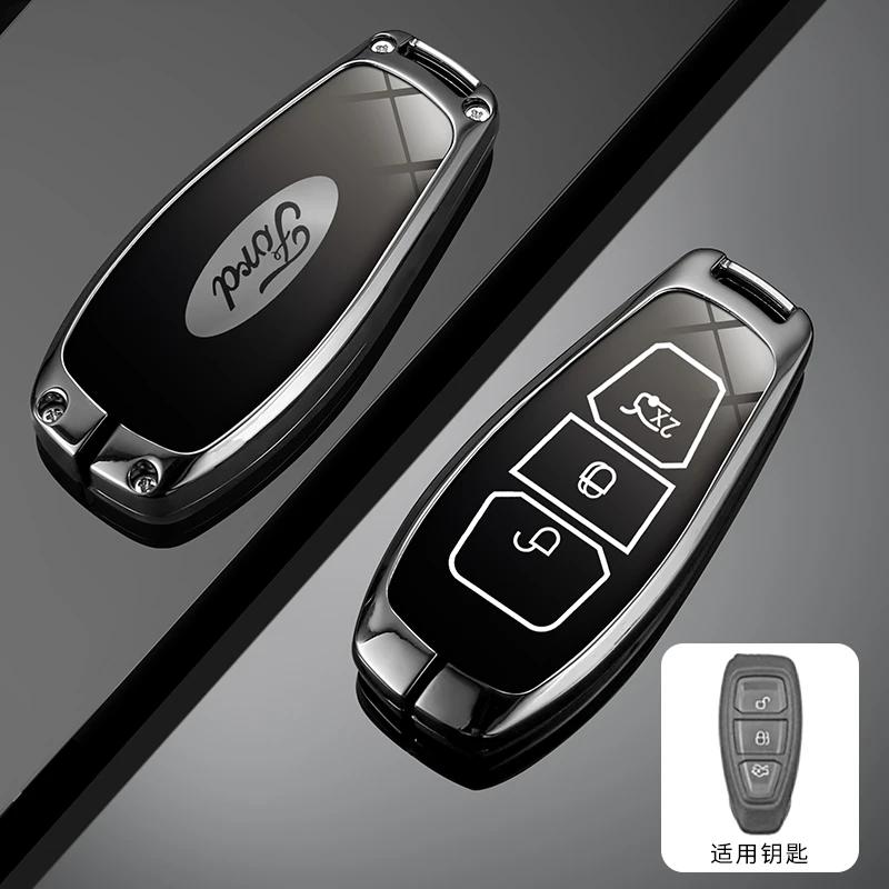 Adesivo per Auto Caldo Per Ford Nuova Custodia in Pelle per Chiave Remota per Auto Portachiavi Accessori Supporto per Ford ST Line Fiesta Focus Mondeo Ecospo