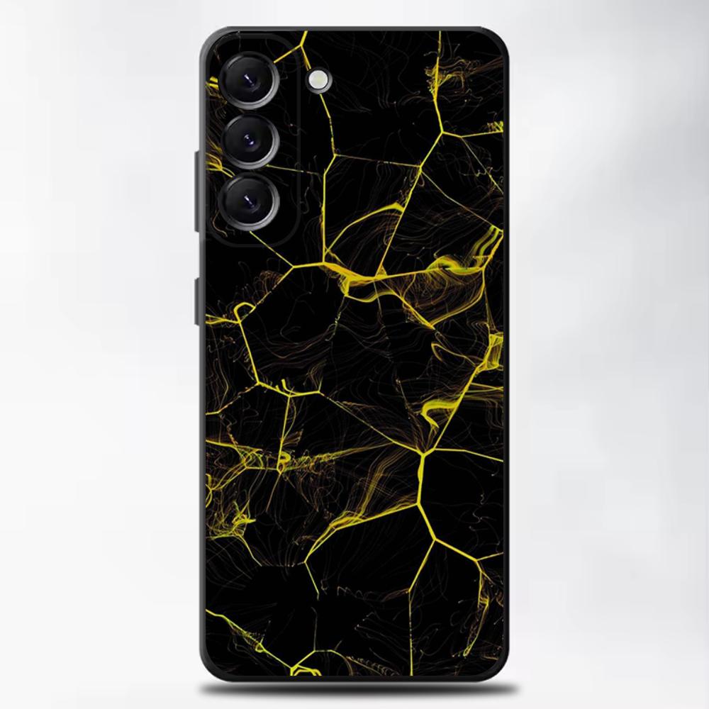 Black Gold Marble Pattern Phone Case For Samsung Galaxy A13,A21s,A22,A31,A32,A52,A53,A71,A80,A91 Soft Black Cover