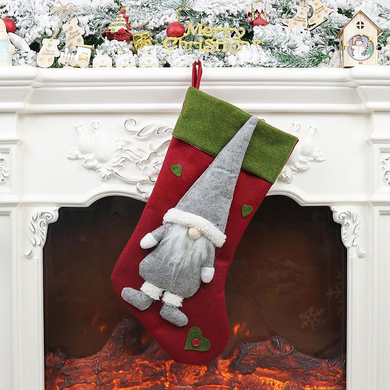 18”Oversize Xmas Faceless Gnomes Stockings Decor for Kids Gift Bag,Holiday Stocking for Fireplace Christmas Party Decoration