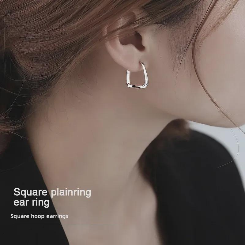 925 Silber Quadratische Creolen - Hochwertiges, modisches Design für Frauen