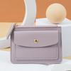 Multifunctional Leather Coin Purse Square Short Credit Card Holder Zipper Short Wallet  Travel