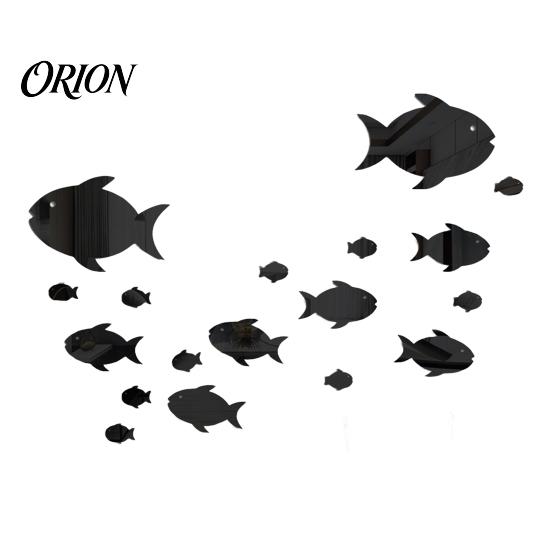 Marine Life Home Decor Fish Mirror Wall Stickers, Self Adhesive Ocean Decals, Removable Stickers 3D Art for Living Room Bedroom Bathroom Tile