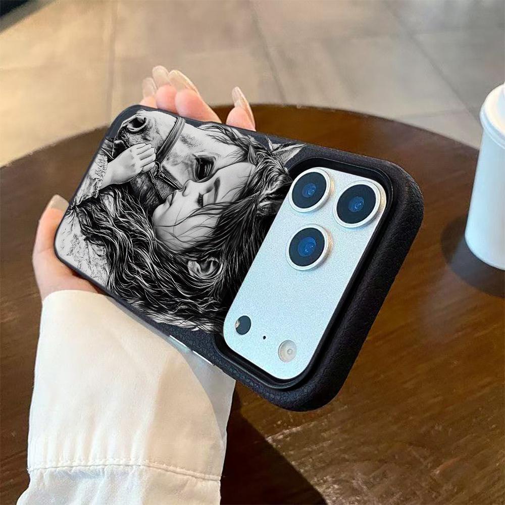 Black Steed With Head Held High Phone Case For IPhone 17 17Air 16 15 14 13 12 11 Pro Max XR XS Max 7 8 Plus Cover Case Coque