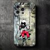 B-Banksy Art Graffiti Artist Soft Phone Case for iPhone 16 16E 17 Air 15 Pro Max 14 Plus 13 Mini 11 12 7 Black Cover Back Shell