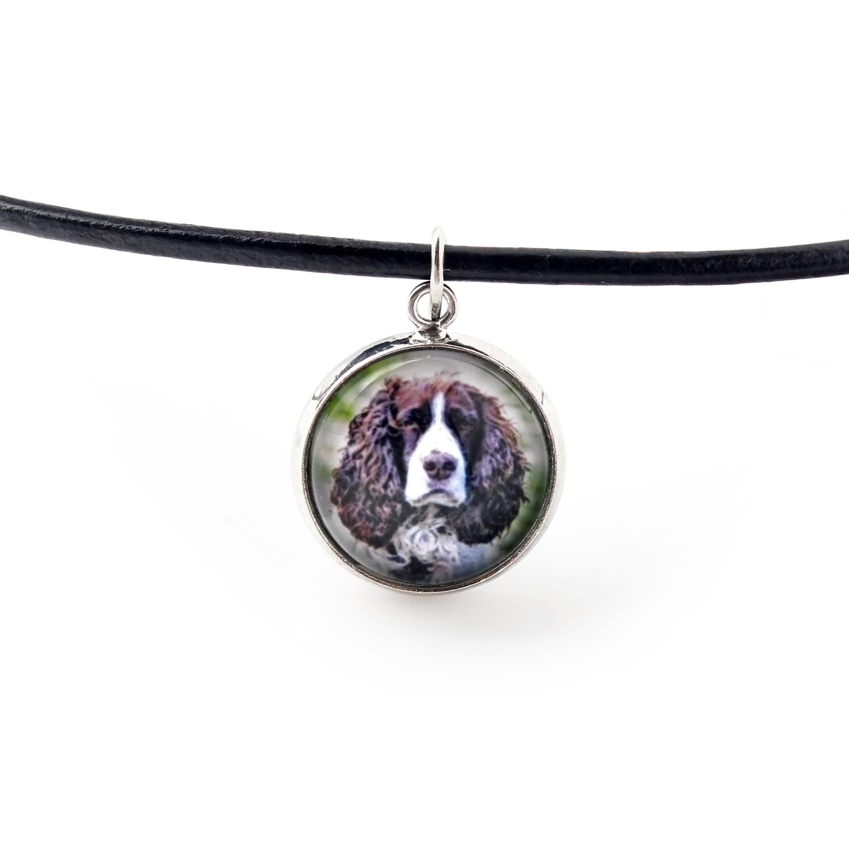 

English Springer Spaniel - necklace pendant with your photo, handmade, handcrafted jewelry by Art-Dog brand срібний