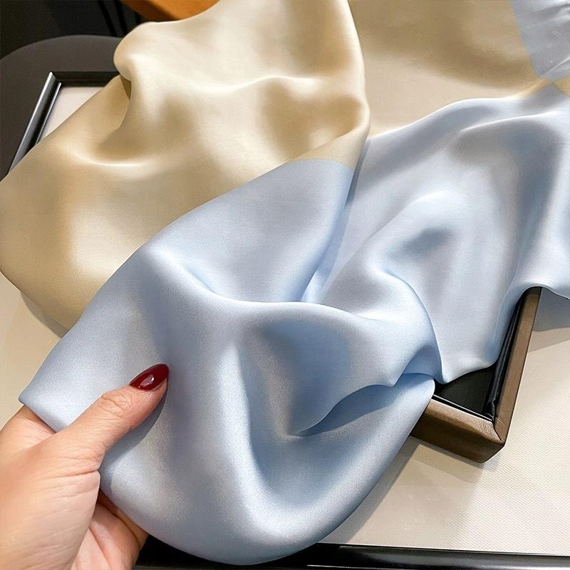 Scarf with print, women' synthetic silk, gift scarf, 70x70