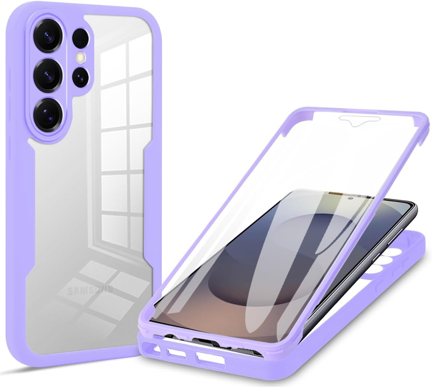 

360 Full Protection Case for Samsung Galaxy S26 Ultra Cover Built-in Screen Protector for Samsung Galaxy S26 Ultra фіолетовий