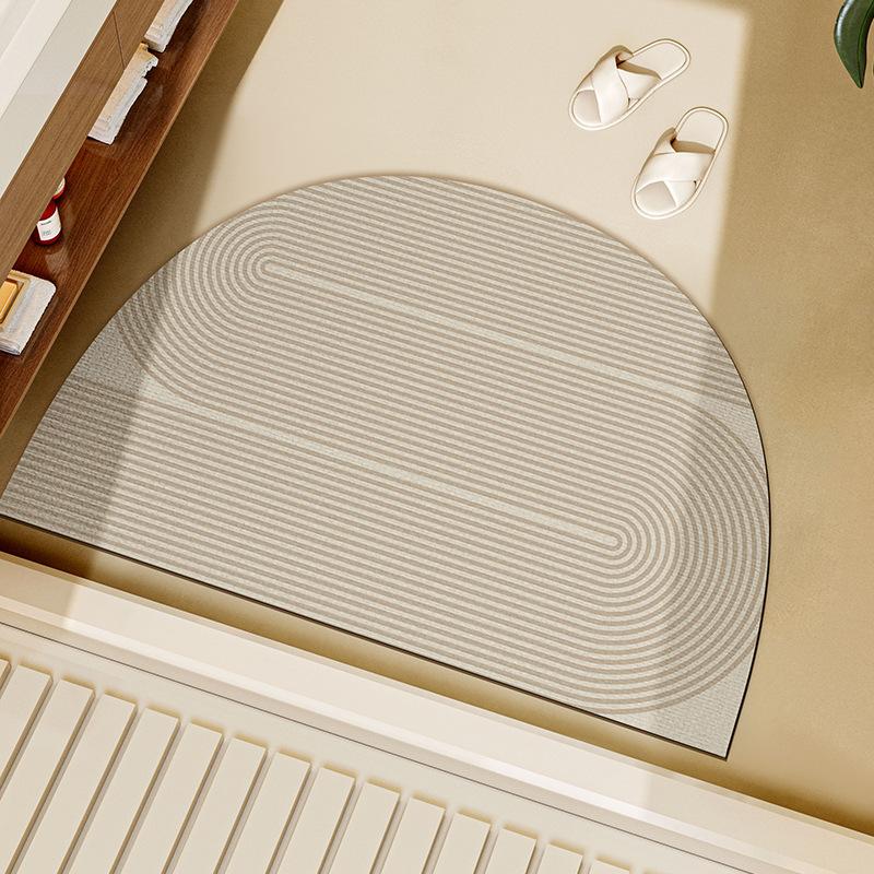 Wasabi-Wind Halbkreisförmige Badezimmer-Fußmatte Diatomit-Schlamm Wasserabsorbierende Fußmatte vor der Badezimmertür Schnelltrocknende und Rutschfeste Fußmatte