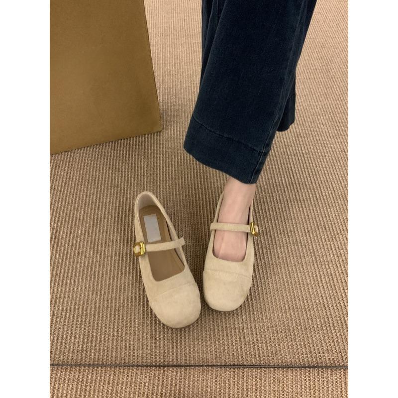 Retro Niche Ballet Round Head Shallow Mouth Single Shoes Women's Spring and Autumn New Flat Mary Jane Shoes