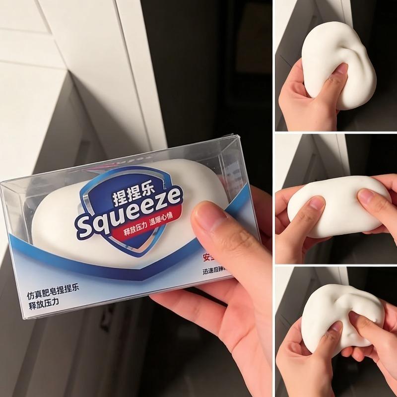 New Squishy Soap Stress-Relieving Fidget Toy Soft Simulated Soap Squeeze Toy Anti-Stress Slow Rebound Relaxing Toy Friend Gifts