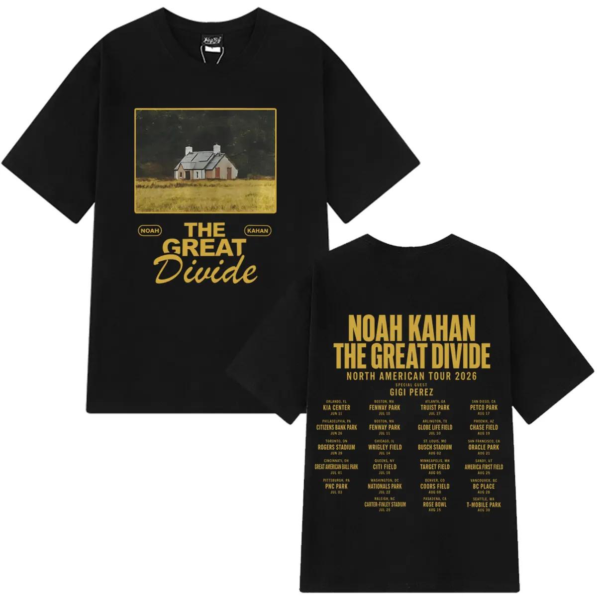 

Noah Kahan The Great Divide Tour 2026 Graphic T Shirt Men Women Hip-hop Oversized T-shirt Loose Casual Harajuku Cotton T-shirts 4XL