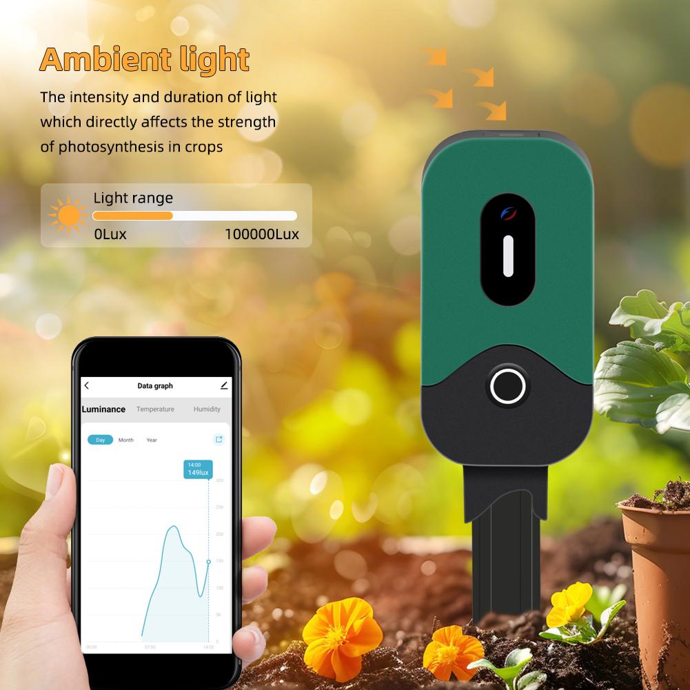 Yieryi Zigbee Soil Meter Smart Wireless Soil Moisture Temperature Light Sensor Garden Plant Monitor Compatible Tuya App