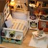 DIY Miniature Dollhouse Kit Assemble Puzzle 3D Wooden House Room Craft With Furniture LED Lights Children's Birthday Gift Toys