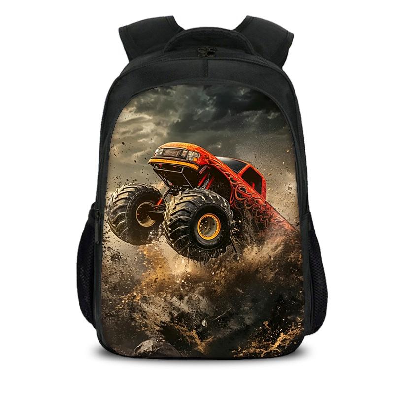 Monster Jam double-layer backpack cartoon print new trend student school best campus companion birthday gift