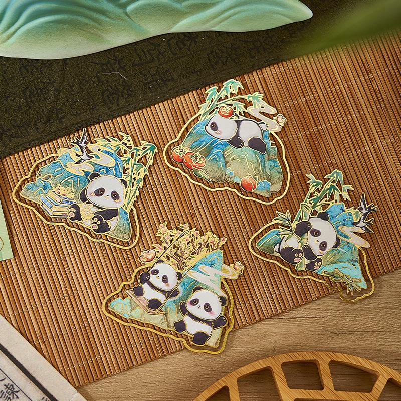 Chinese Style Metal Carved Bookmark with Custom Logo - Chengdu Cultural Souvenir