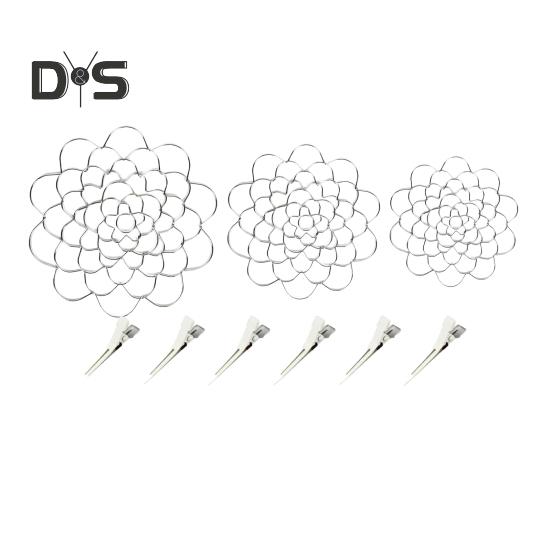 

3 шт. ваза сетка для цветочной композиции с зажимами держатель для стеблей цветов многоотверстий ваза держатель для фиксации растений проволочная цветочная лягушка металлические инструменты для цветочной композиции серебряный