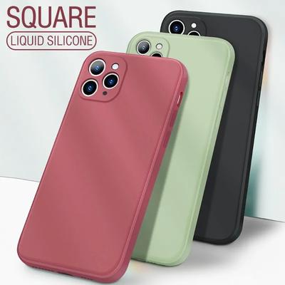 Soft Liquid Silicone Plain Rubber Phone Case For iPhone 15 14 13 12 11 Pro Max X XR XS Max 7 8 15 Plus Luxury Shockproof Bumper Protector Cover