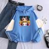 Anime Demon Slayer Kamado Tanjirou/Nezuko Eyes Hoodies Funny Manga Cartoon Fashion Streets Unisex Oversize Patchwork Sweatshirts