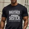 MenS Proud Brother Graphic TShirt Black With Bold White Text Fun And Humorous Design Casual Short Sleeve Tees