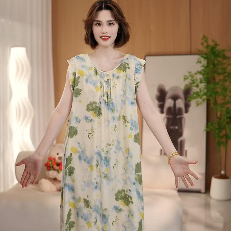 Women's Cotton Silk Camisole Pajama Dress - Summer, Loose Fit, Cute Japanese Style, Sexy and Thin, Perfect for Students