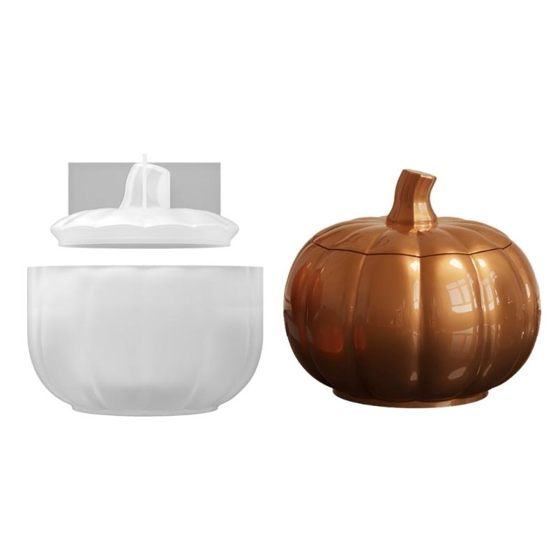 

Multifuntional Storage Box Molds Pumpkin Shape Pen Holder Moulds Perfect for Creating Pen Holder and Storage Tins 1