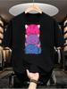 1pc Men'S Graphic T-Shirt Cute Stacked Cartoon Cats Short Sleeve Crew Neck