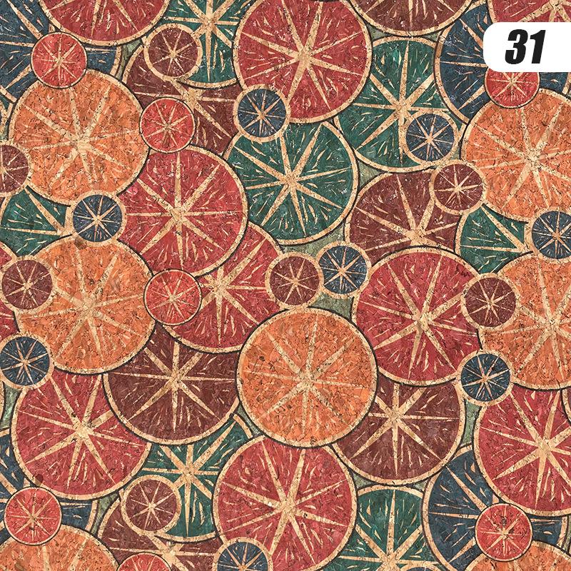100x135cm Tkanina z nadrukiem korkowym Sztuczna skóra Wodoodporna Kolorowa Miękka Tkanina Korkowa Sofa Samochód Torba Dekor Mebli DIY Szycie Rzemiosło