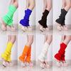 1 זוג נשים חורף פסים אנכיים חמים צבעי סוכריות מוצקים מחממי רגליים סריגה גרביים לבית