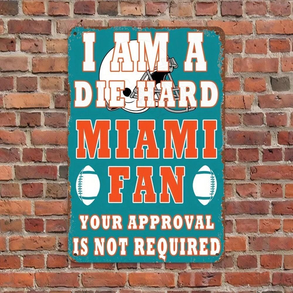 Metal Aluminum Sign 8x12 Inch Miami Fan Home Decor Wall Art Plaque