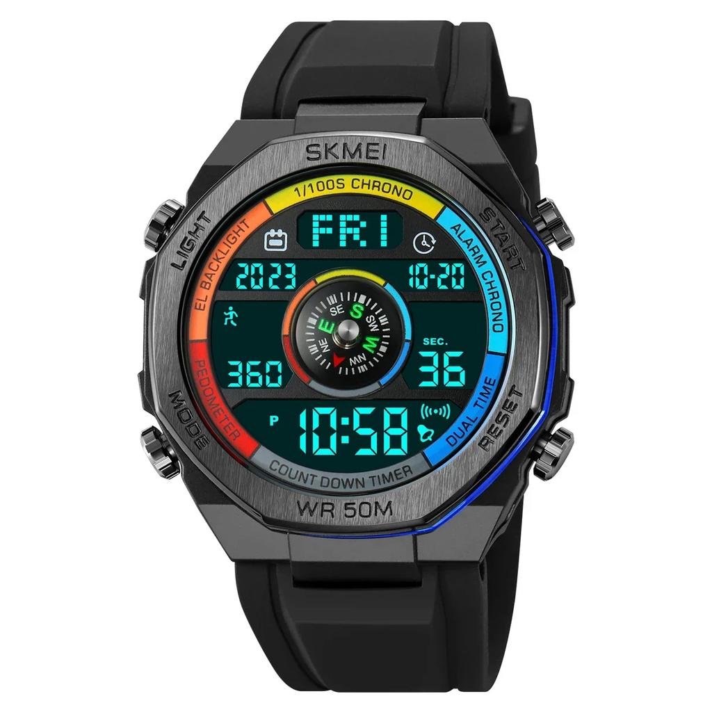SKMEI 2209 Multifunctional Waterproof LED Watch Sports Electronic Watch Men's Outdoor Sports Compass Electronic Watch