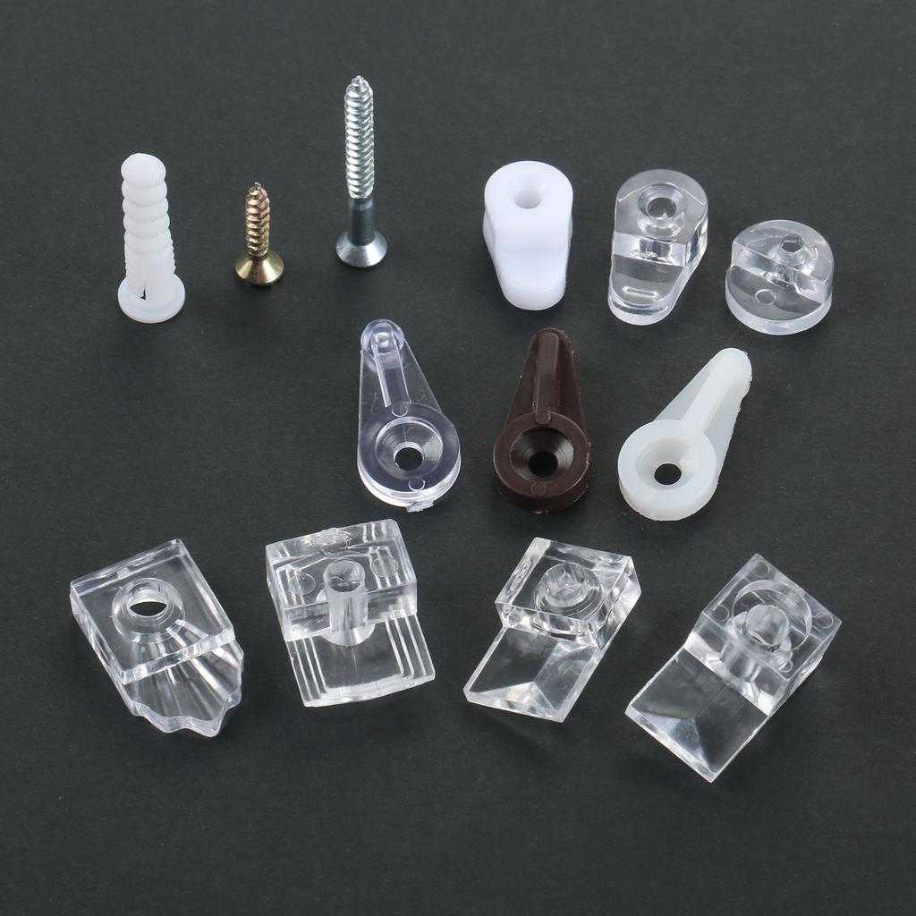 20 Pezzi Fermaclip in Plastica per Vetro Fermaclip per Specchio Morsetti per Porta di Armadio Pannello in Vetro Supporto per Scaffale Specchio di Armadio