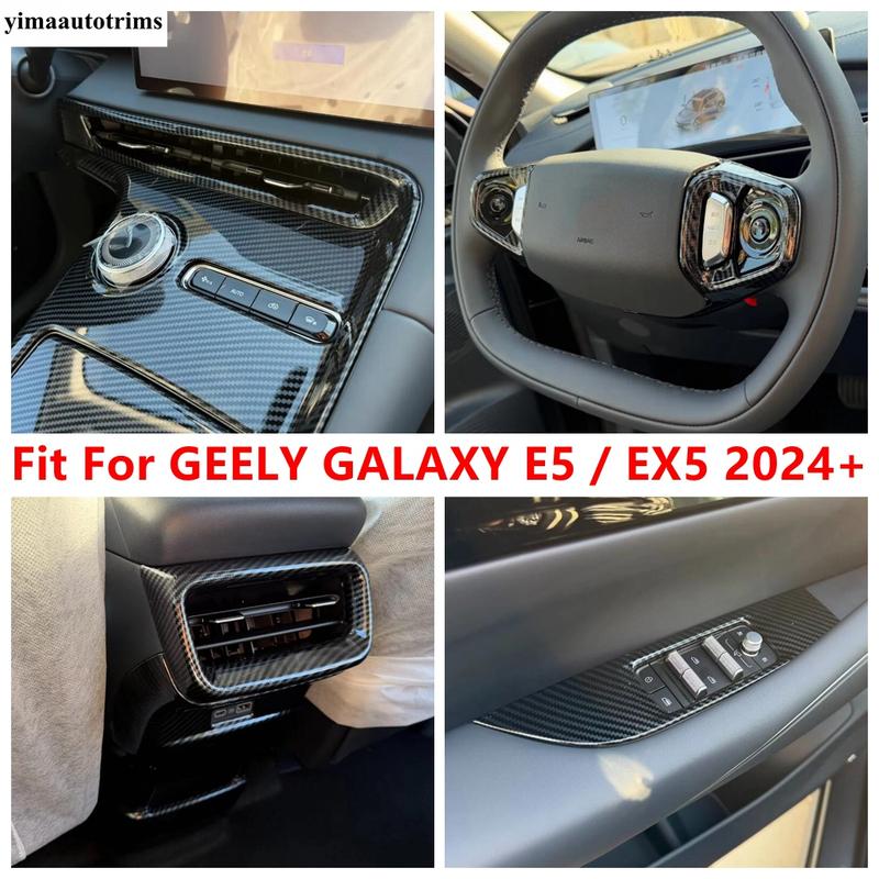 Accessoires de Garniture pour Bouton de Leve-Vitre / Volant / Sortie d'Air Arrière / Sortie d'Air Centrale AC Pour GEELY GALAXY E5 / EX5 2024 2025