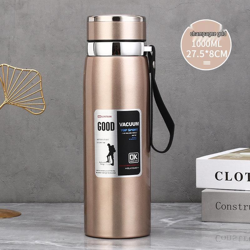 1000ml 316 Edelstahl Tragbarer Outdoor-Thermosbecher für Männer und Frauen - Große Kapazität Geschäfts-Tee- oder Wasserbecher