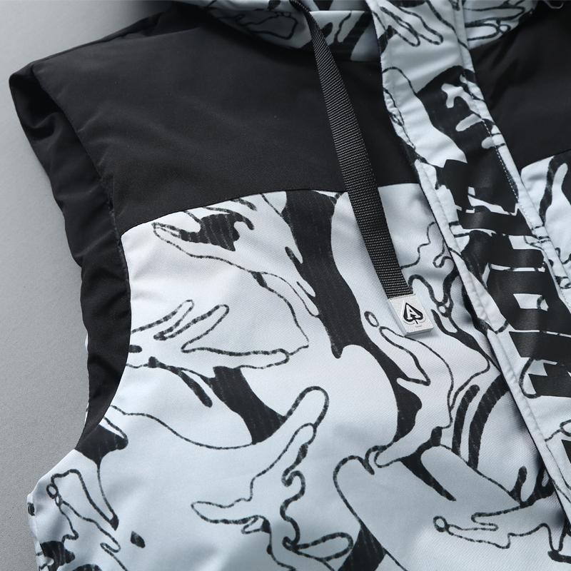 Nadměrné velikosti S-8XL Zimní bez rukávů Parky Pánské svrchní oblečení Módní Pánská hřejivá vesta s kapucí