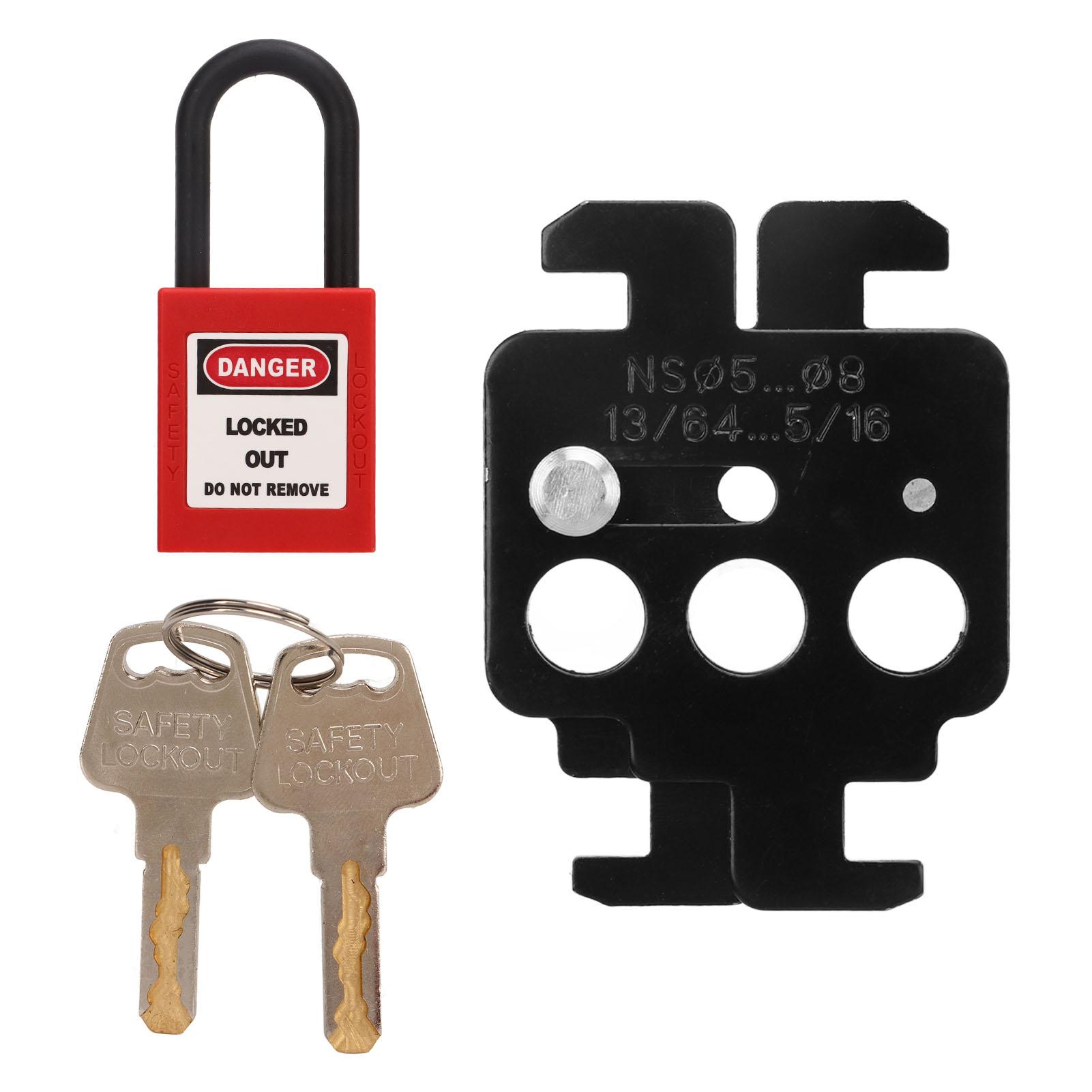 

MCB Lockout Tagout Steel Circuit Breaker Lock 38mm Shackle Nylon Padlock for Schneider Circuit Breakers