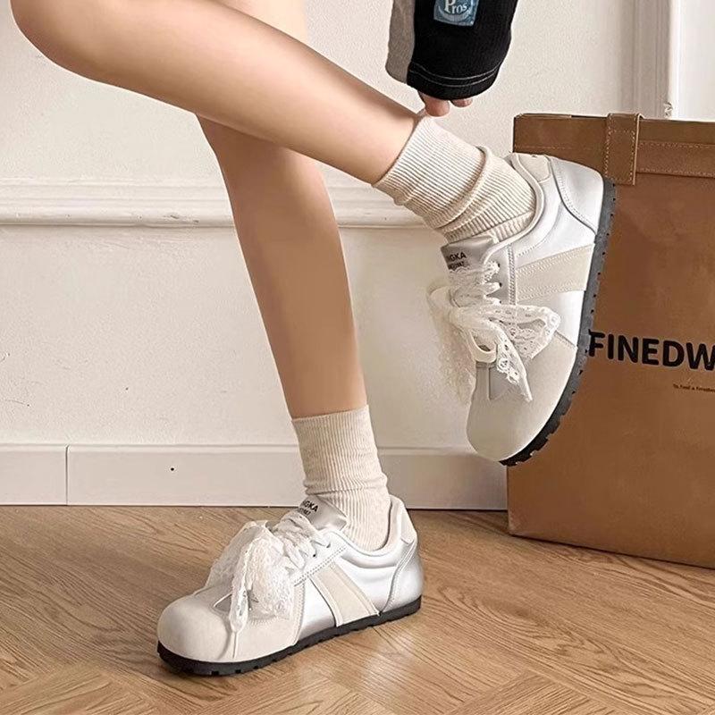 Schnürsenkel Deutsche Trainingsschuhe Damen 2025 Sommer neue Mesh bequeme einzelne Schuhe Forrest Gump weiße Schuhe leichte Freizeitschuhe Damen