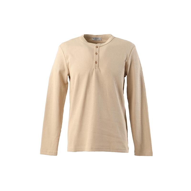 

Мужская Толстовка На Пуговицах с Круглым Вырезом Бежевая M бежевый