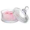 Fashionable Glass Storage Box with 3 Soft Body Powders Puff for Neat and Tidying Space Saving Designs Daily Use