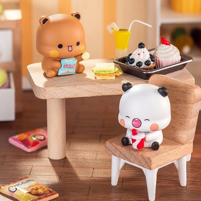 New Genuine  Cute Panda Yier And Bubu Couple Daily Series V3 Anime Kawaii Figure Trendy Home Decor Collectible Toy Gift