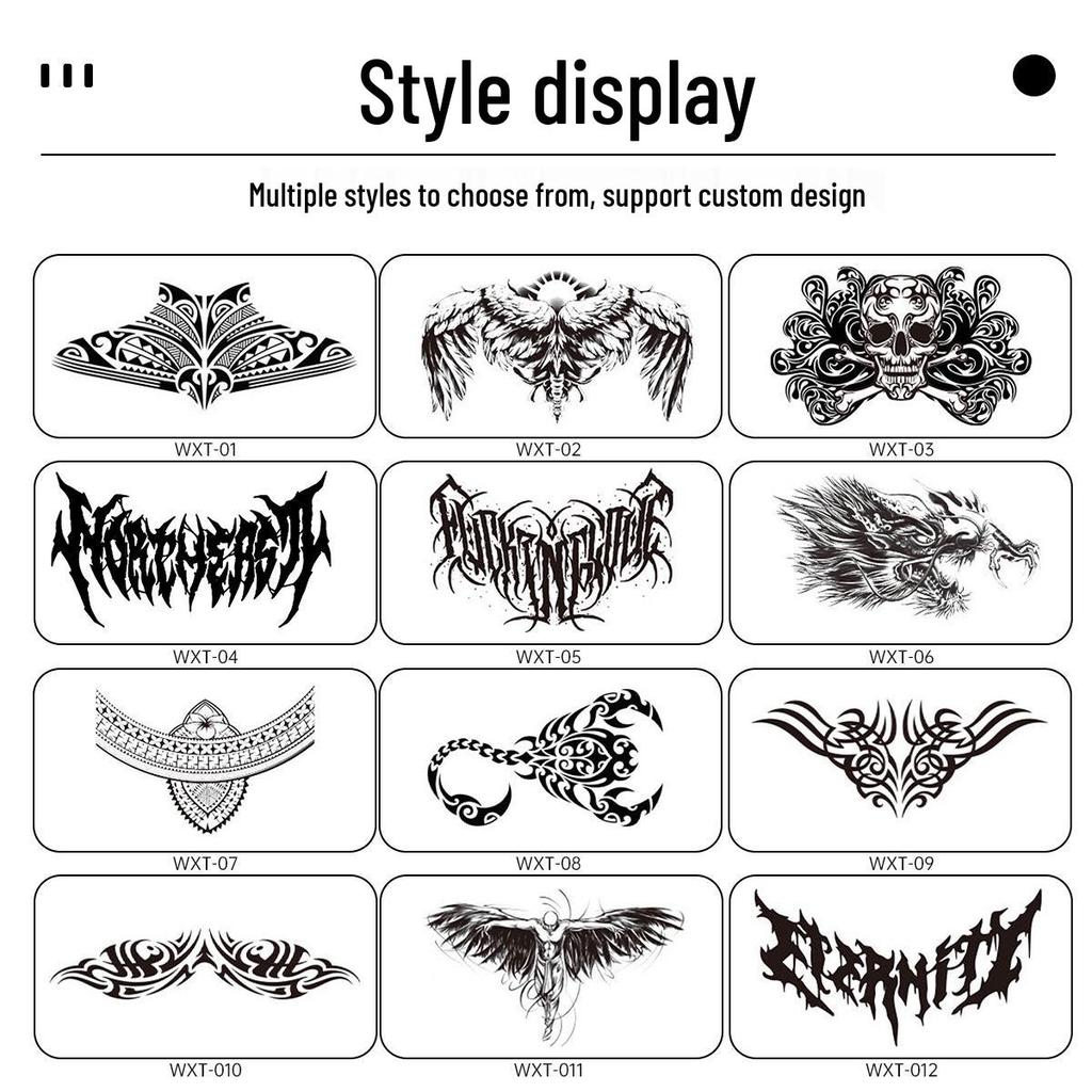 Grands Autocollants de Tatouage Temporaire Imperméables Floraux pour la Poitrine