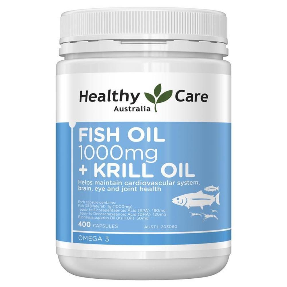 Healthy Care Fish Oil 1000mg and Krill 400 Capsules